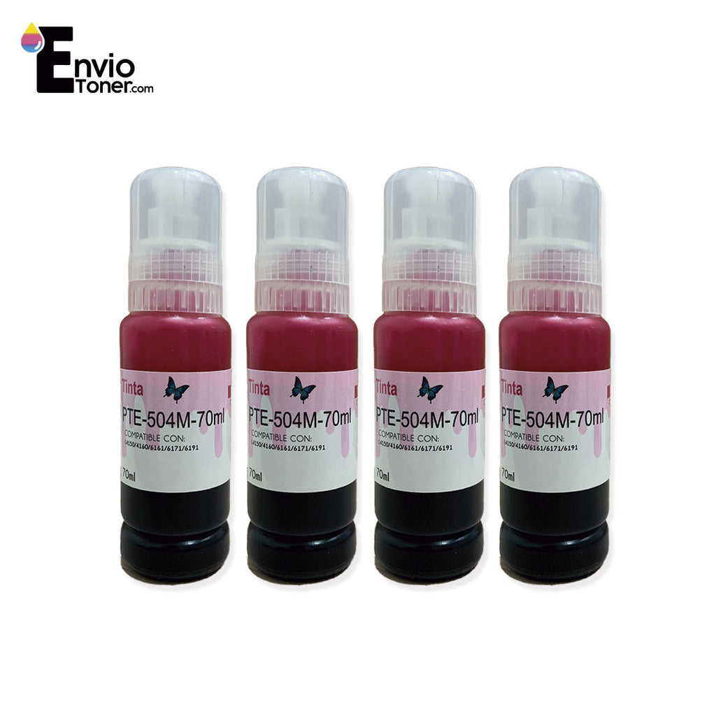 Kit 4 Tintas Magenta Compatible Epson T504 L4150 L4160 504