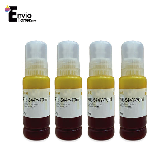 Kit 4 Tintas Amarillas Compatible Epson T544Y L1110 L3110 544