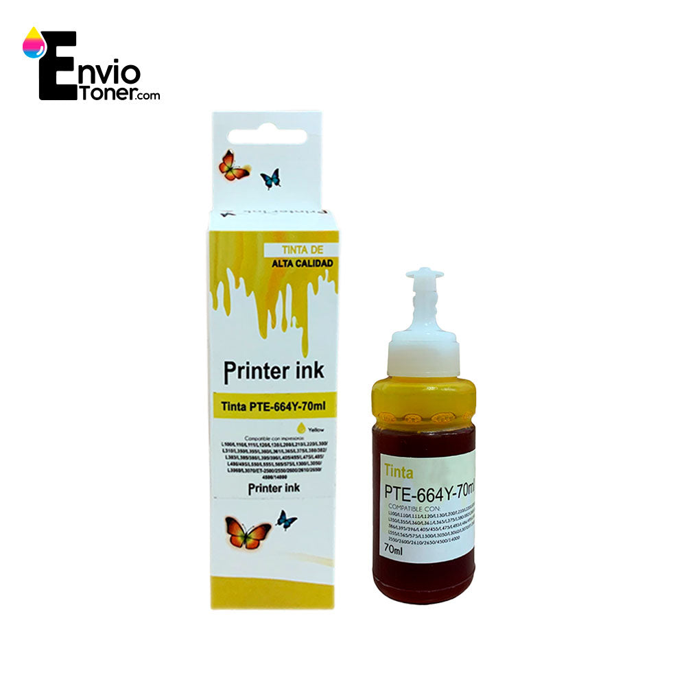 Kit 2 Tintas Amarillo Compatible Epson T664y L110 L120 664