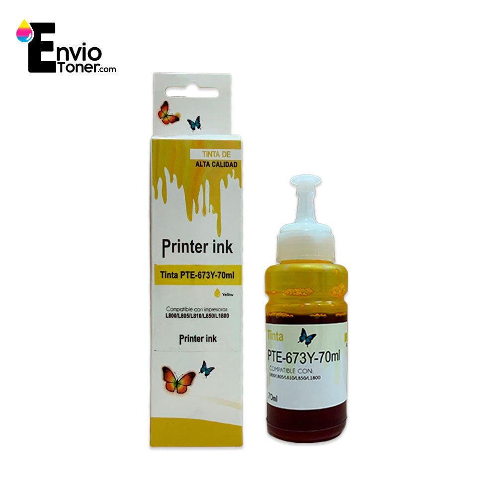 Kit 3 Tintas Amarillo Compatible Epson T673y L1800 L800 673