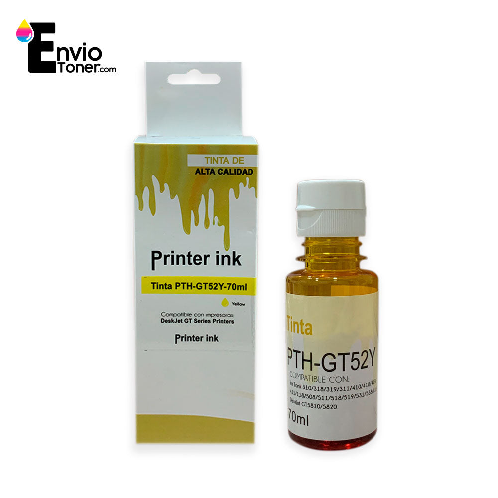 Kit 4 Tintas Compatible Hp Gt52 Amarillo 115 410 415 Gt52y