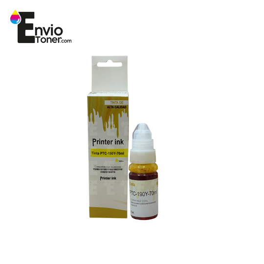 Kit 5 Tintas Compatible Canon Gi 190y Amarillo G1100 190