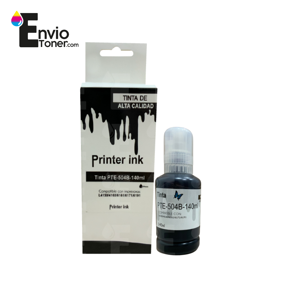 Kit 4 Tintas Negras Compatible Epson T504B L4150 L4160 504