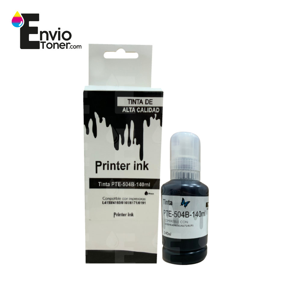 Kit 5 Tintas Negras Compatible Epson T504b L4150 L4160 504