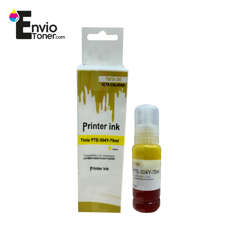 Kit 4 Tintas Amarillas Compatible Epson T504y L4150  504