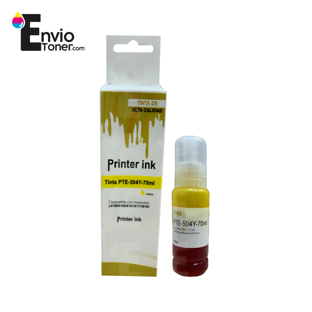 Kit 5 Tintas Amarillas Compatible Epson T504y L4150 504