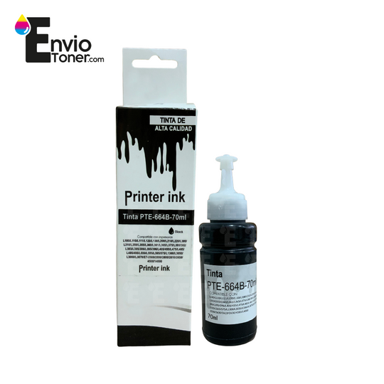 Kit 5 Tintas Negras Compatible Epson T664b L110 L120 664