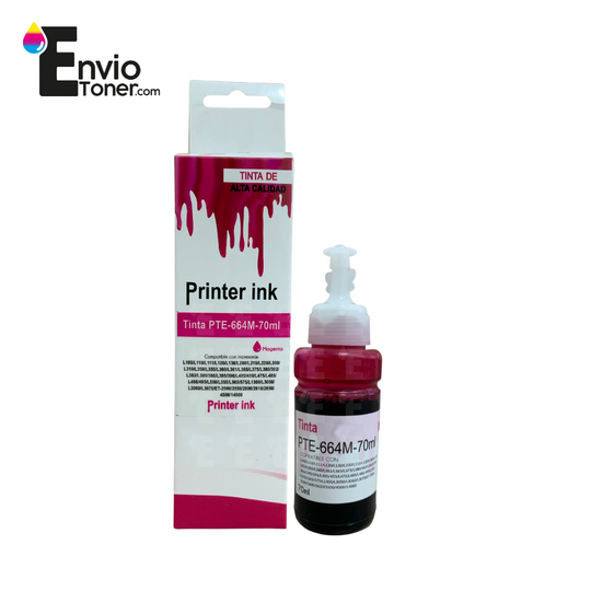 Kit 3 Tintas Magenta Compatible Epson T664m L110 L120 664
