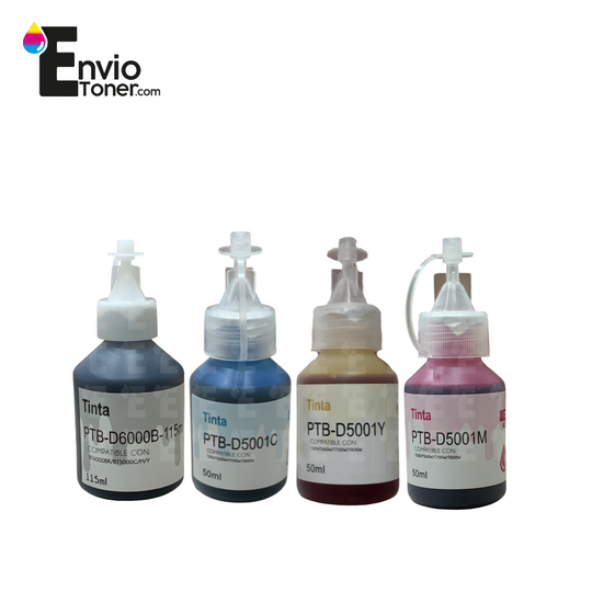Kit 4 Tintas Genericas Compatible Con Brother D6001 Bt5001